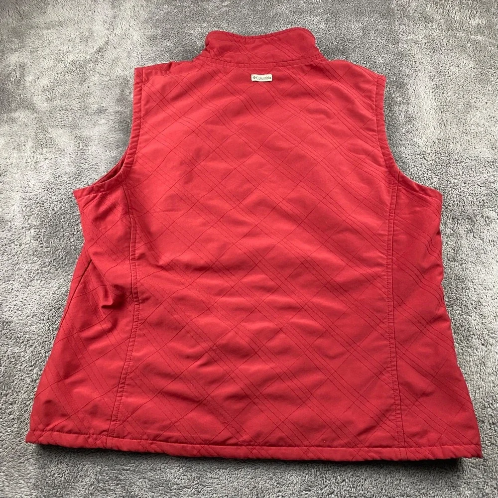 Columbia Full Zip‎ Up Vest Womens large Red Sleeveless